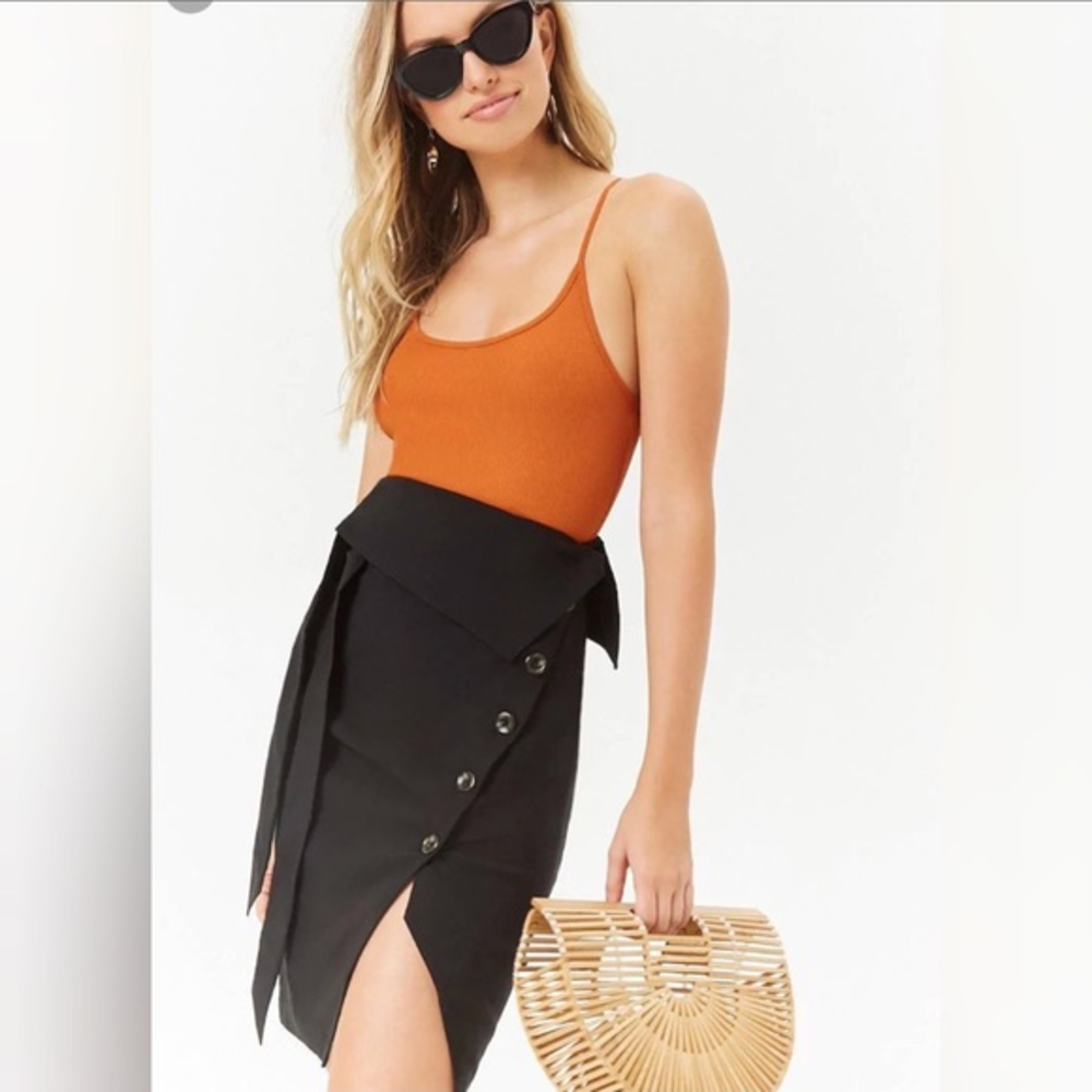 Fold over envelope Button Skirt